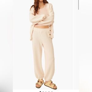 Free People Hailee Waffle Stitch Cardigan & Pants